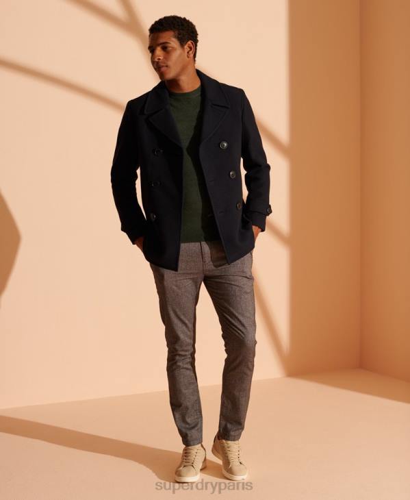 Superdry Hommes pull ras du cou à étiquette orange D64Z5340 vêtements vert
