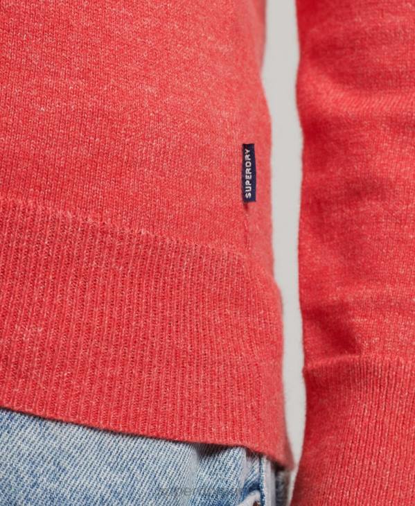 Superdry Hommes pull ras du cou à étiquette orange D64Z5352 vêtements rouge