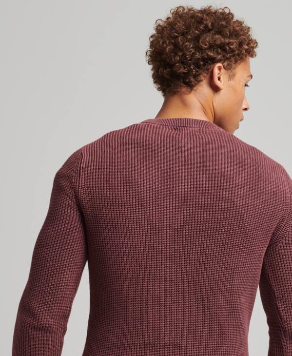Superdry Hommes pull texturé teint à l'académie D64Z1348 vêtements rouge