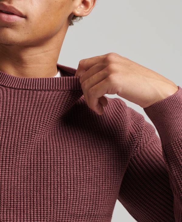 Superdry Hommes pull texturé teint à l'académie D64Z1348 vêtements rouge