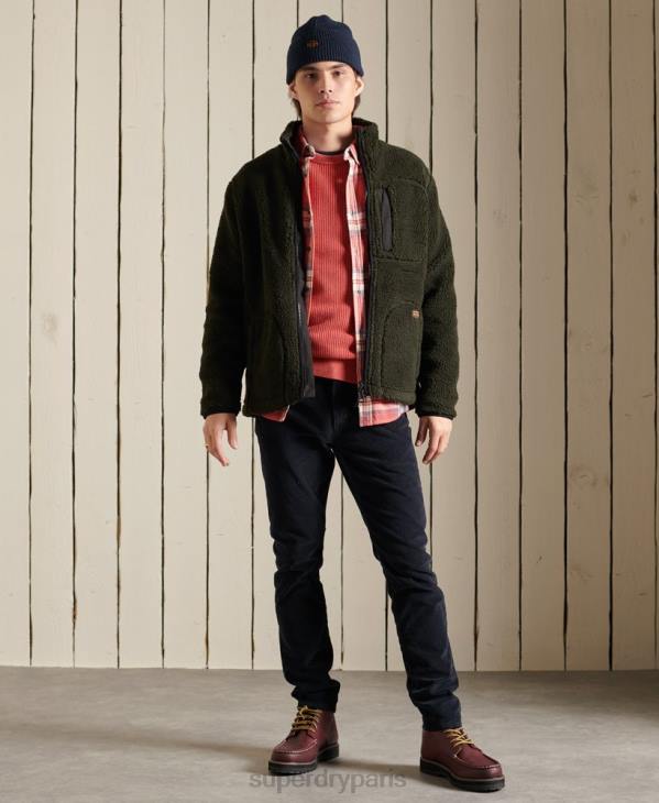 Superdry Hommes pull texturé teint à l'académie D64Z5300 vêtements rouge