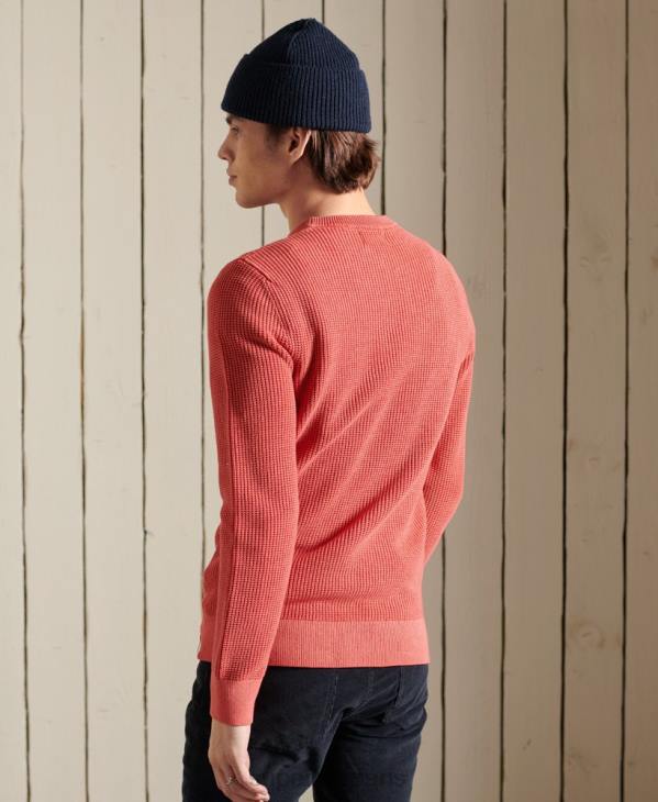 Superdry Hommes pull texturé teint à l'académie D64Z5300 vêtements rouge