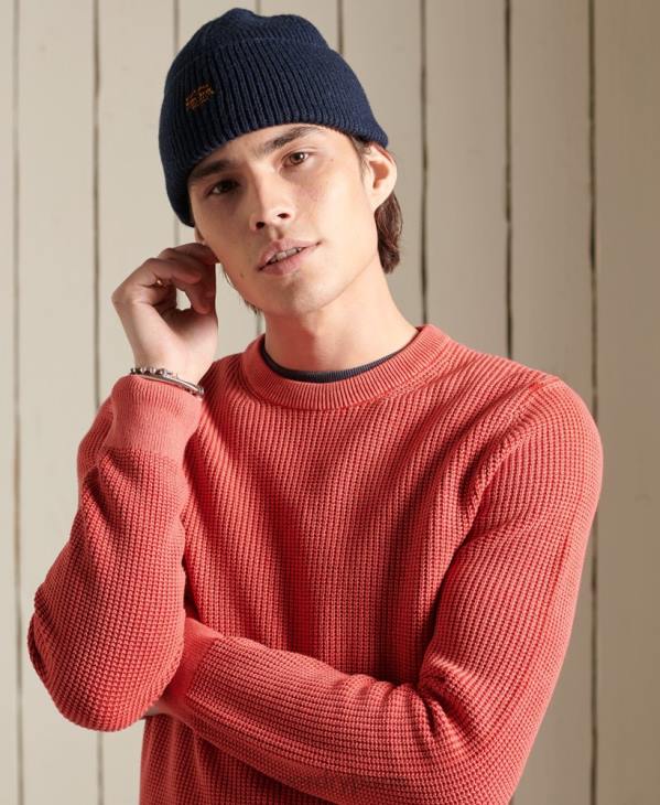Superdry Hommes pull texturé teint à l'académie D64Z5300 vêtements rouge
