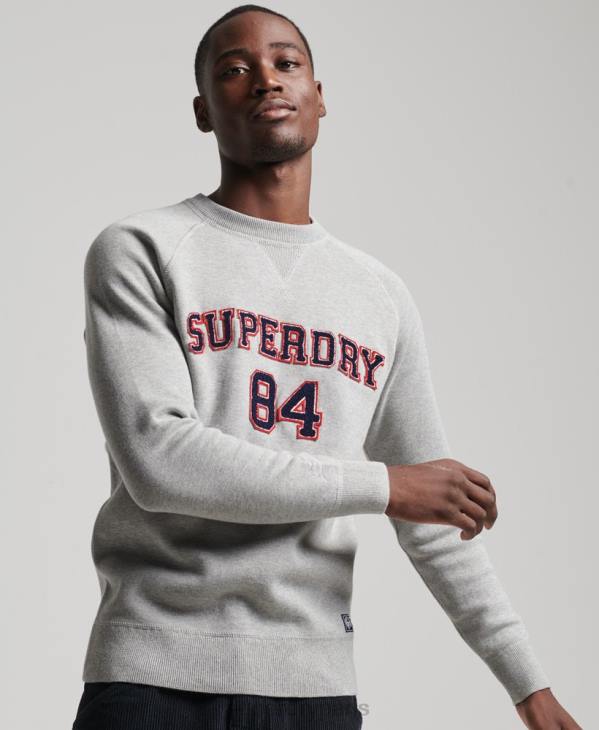Superdry Hommes pull varsity crew D64Z1248 vêtements gris