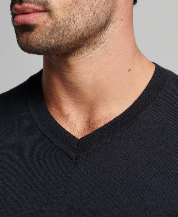 Superdry Hommes pull vintage en cachemire mélangé coton bio D64Z5275 vêtements noir