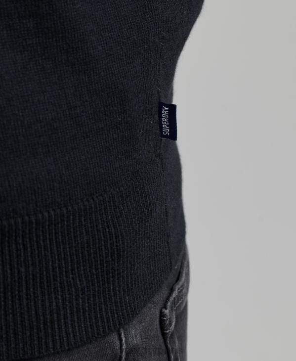 Superdry Hommes pull vintage en cachemire mélangé coton bio D64Z5275 vêtements noir