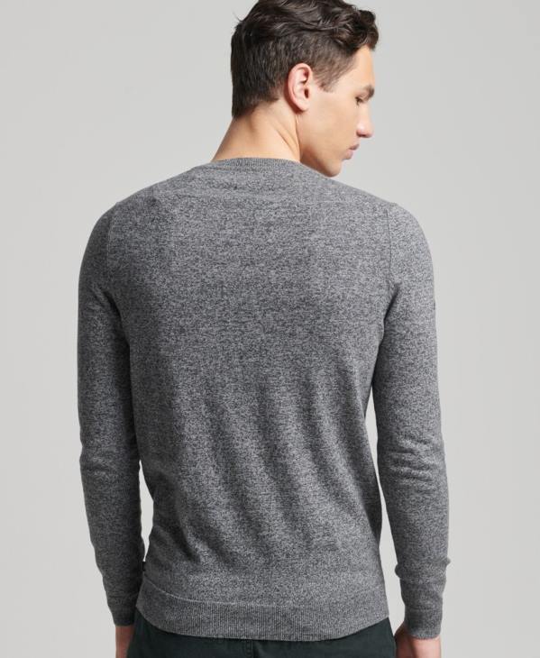 Superdry Hommes pull vintage en cachemire mélangé coton bio D64Z5277 vêtements gris foncé