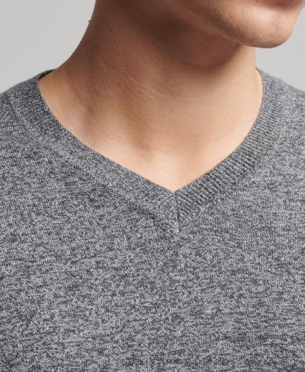 Superdry Hommes pull vintage en cachemire mélangé coton bio D64Z5277 vêtements gris foncé