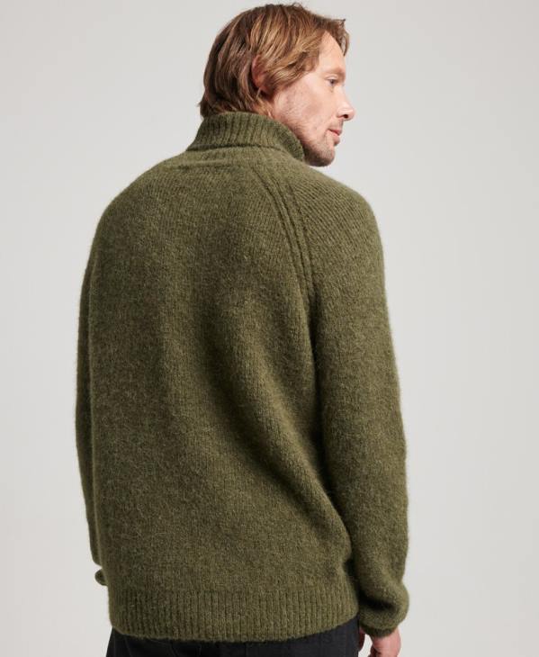 Superdry Hommes studios pull épais à col roulé D64Z5269 vêtements kaki