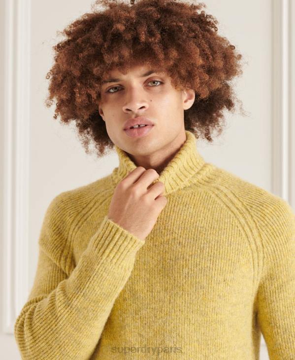 Superdry Hommes studios pull épais à col roulé D64Z5301 vêtements vert