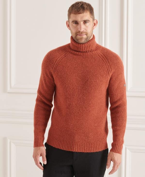 Superdry Hommes studios pull épais à col roulé D64Z5311 vêtements orange