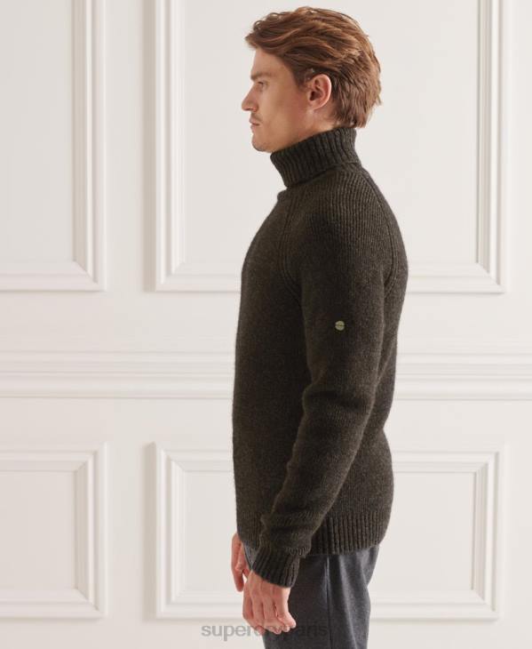 Superdry Hommes studios pull épais à col roulé D64Z5329 vêtements gris foncé