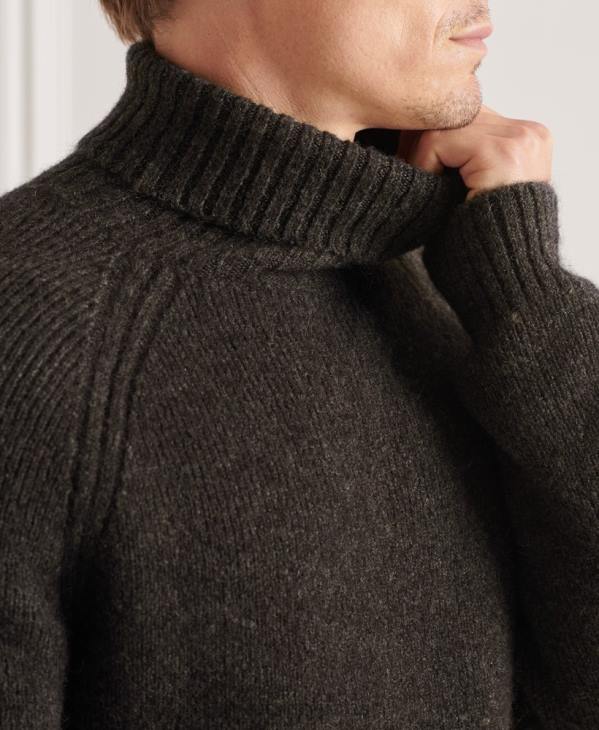 Superdry Hommes studios pull épais à col roulé D64Z5329 vêtements gris foncé