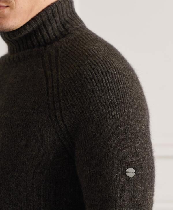 Superdry Hommes studios pull épais à col roulé D64Z5329 vêtements gris foncé