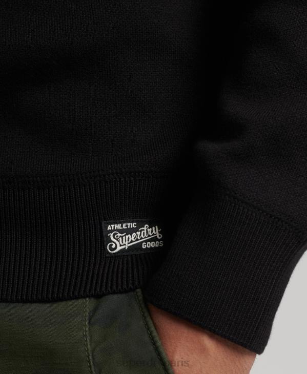 Superdry Hommes tricot universitaire vintage D64Z1342 vêtements noir