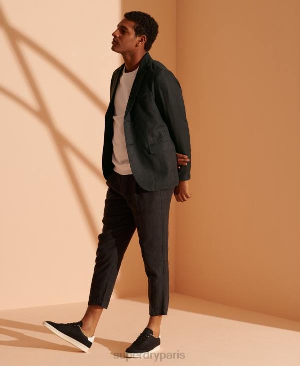 Superdry Hommes blazer en chanvre édition limitée D64Z4737 vêtements noir