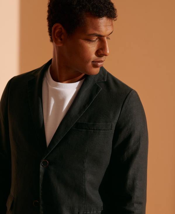 Superdry Hommes blazer en chanvre édition limitée D64Z4737 vêtements noir