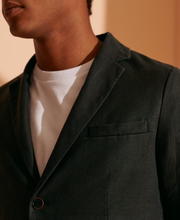 Superdry Hommes blazer en chanvre édition limitée D64Z4737 vêtements noir