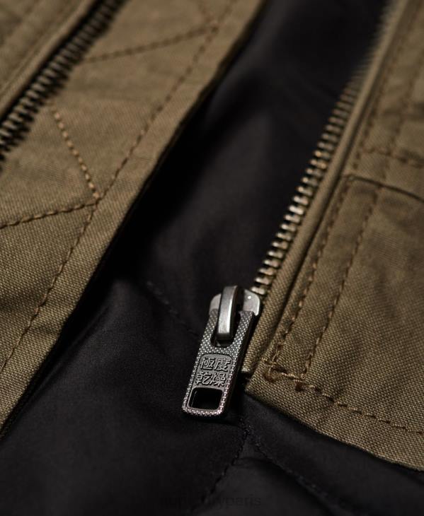 Superdry Hommes blouson aviateur d'hiver recrue D64Z4706 vêtements vert
