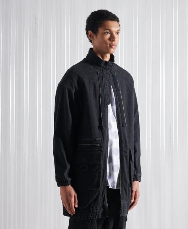 Superdry Hommes blouson aviateur double sdx en édition limitée D64Z5555 vêtements noir
