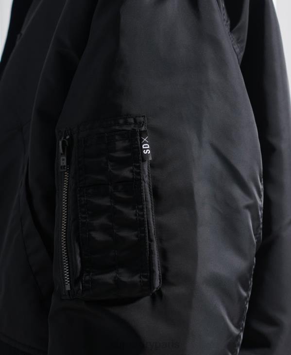 Superdry Hommes blouson aviateur double sdx en édition limitée D64Z5555 vêtements noir
