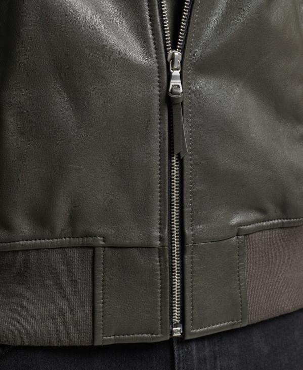 Superdry Hommes blouson aviateur en cuir studios flight D64Z6455 vêtements gris foncé