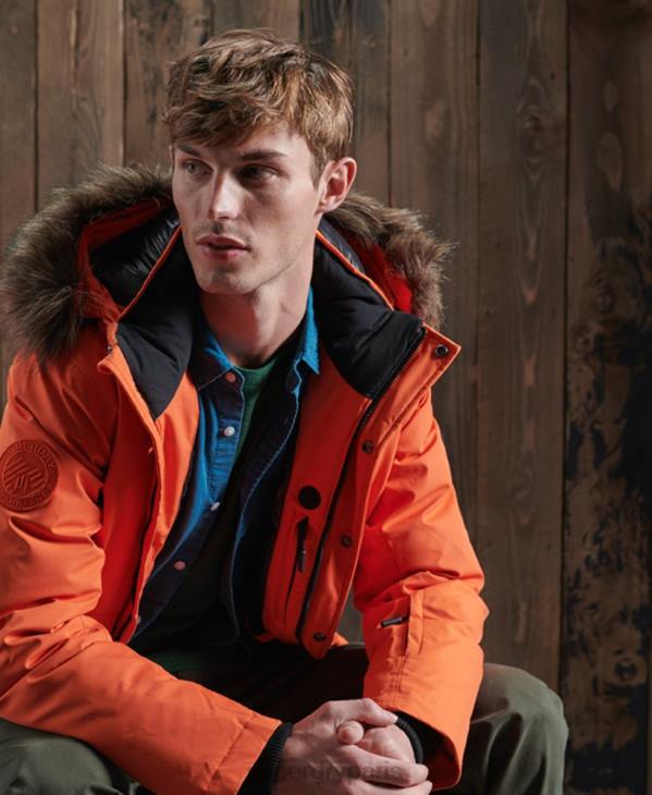 Superdry Hommes blouson aviateur en duvet everest D64Z1194 vêtements orange
