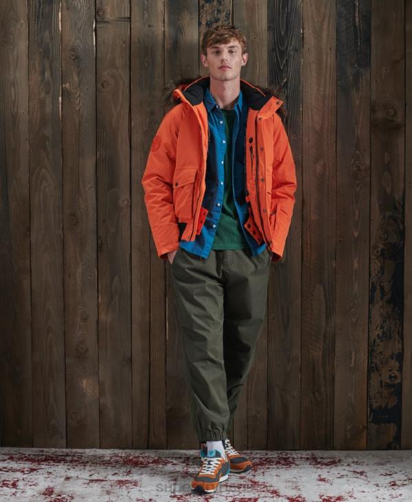 Superdry Hommes blouson aviateur en duvet everest D64Z1194 vêtements orange