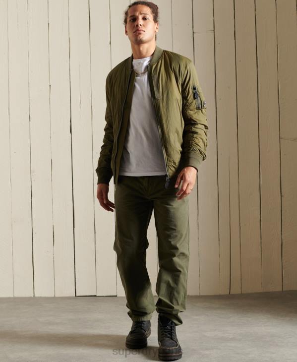 Superdry Hommes blouson aviateur ma1 militaire D64Z4674 vêtements vert
