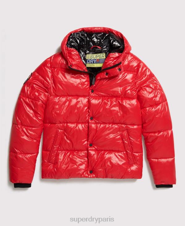 Superdry Hommes blouson aviateur très brillant D64Z1163 vêtements rouge