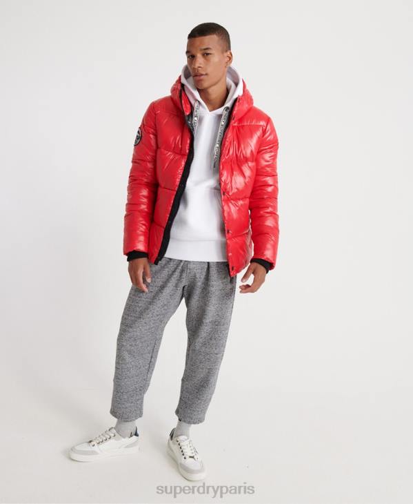 Superdry Hommes blouson aviateur très brillant D64Z1163 vêtements rouge