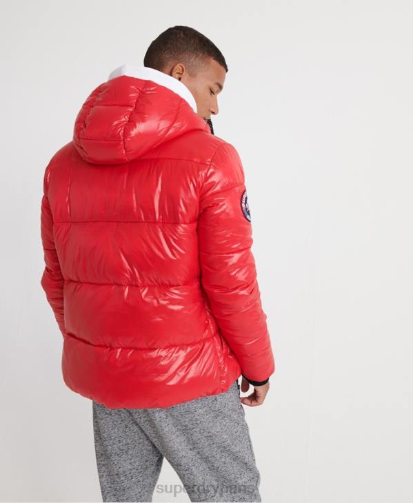 Superdry Hommes blouson aviateur très brillant D64Z1163 vêtements rouge
