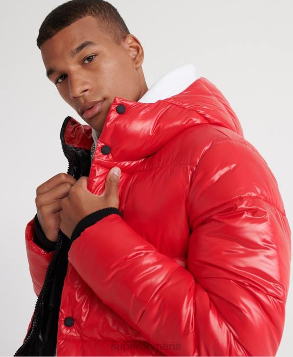 Superdry Hommes blouson aviateur très brillant D64Z1163 vêtements rouge