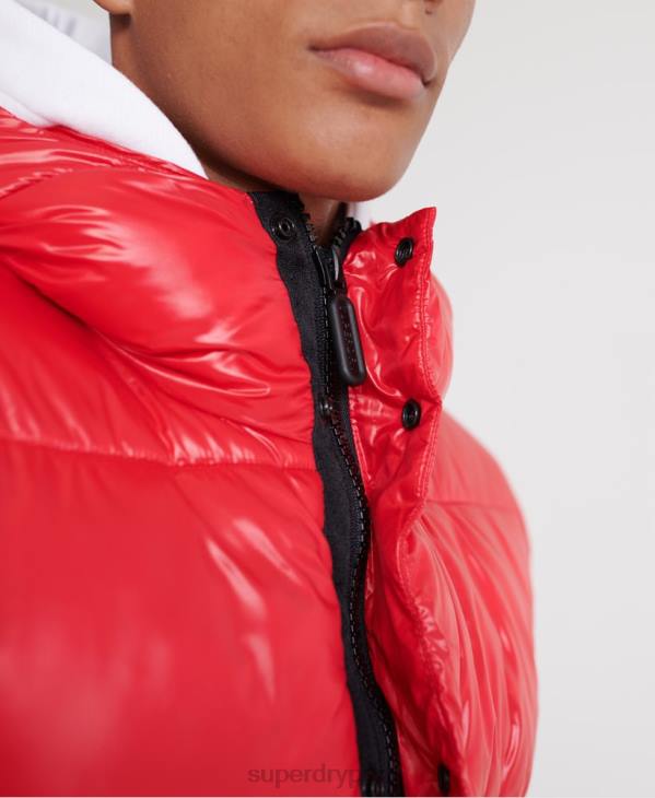 Superdry Hommes blouson aviateur très brillant D64Z1163 vêtements rouge