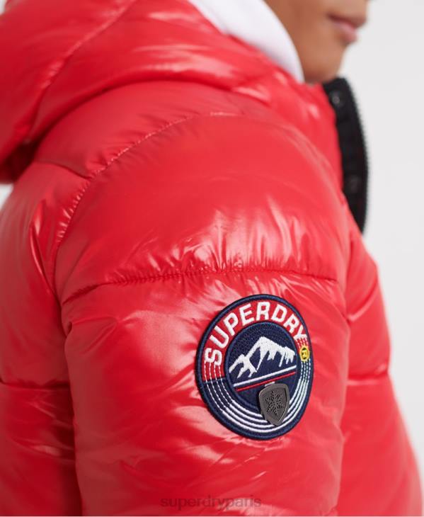 Superdry Hommes blouson aviateur très brillant D64Z1163 vêtements rouge