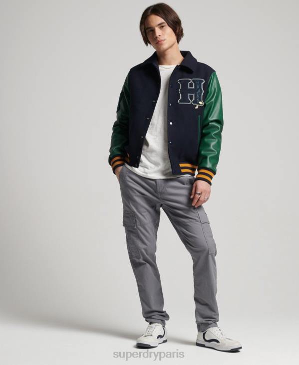 Superdry Hommes blouson aviateur universitaire mixte D64Z4569 vêtements marine