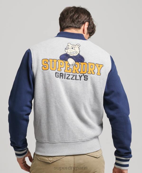 Superdry Hommes blouson aviateur universitaire vintage D64Z5202 vêtements marine