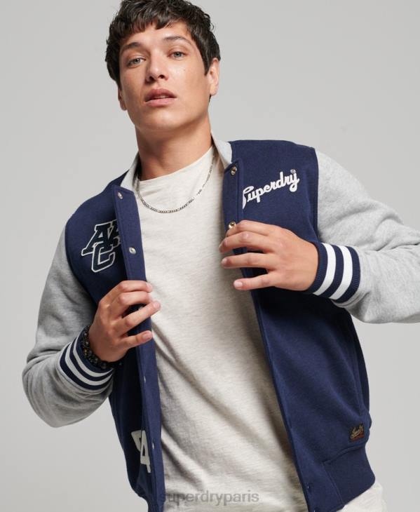 Superdry Hommes blouson aviateur universitaire vintage D64Z604 vêtements marine