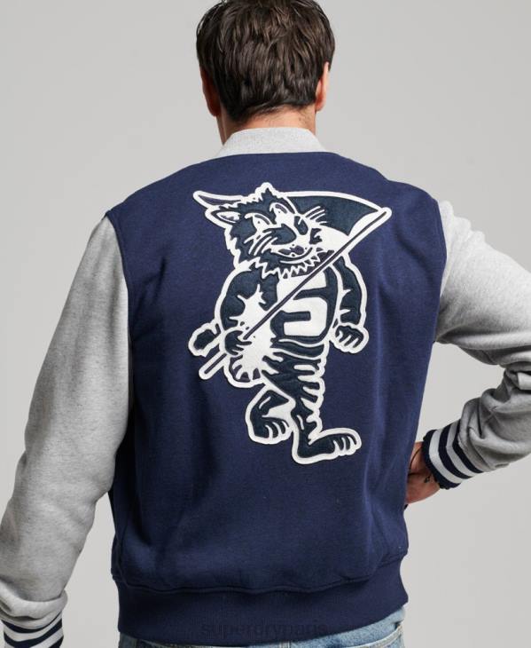Superdry Hommes blouson aviateur universitaire vintage D64Z604 vêtements marine