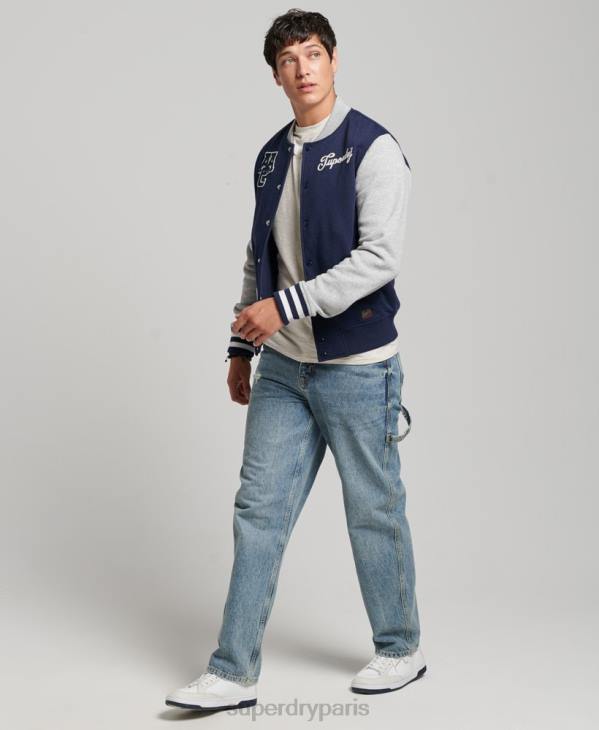 Superdry Hommes blouson aviateur universitaire vintage D64Z604 vêtements marine