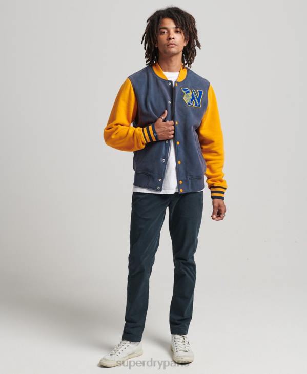 Superdry Hommes blouson aviateur universitaire vintage D64Z806 vêtements marine