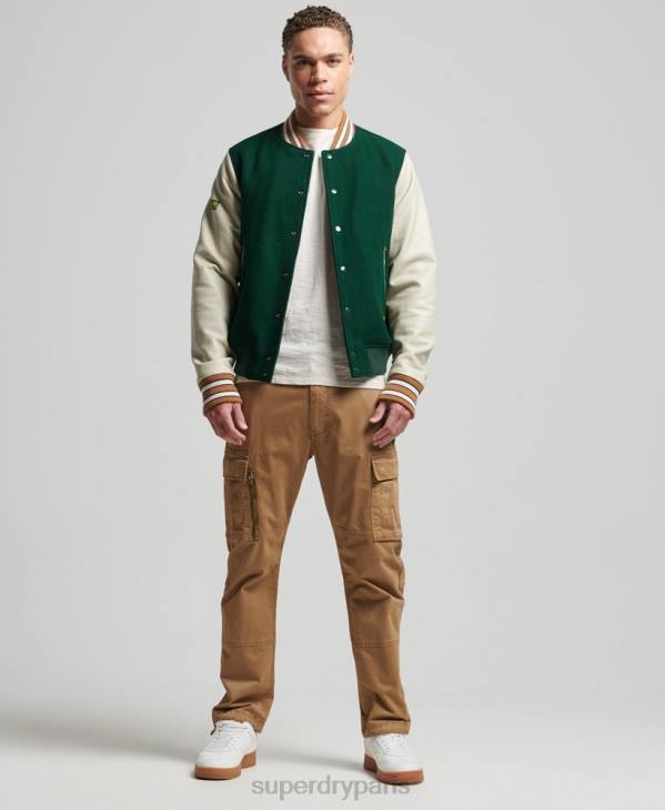 Superdry Hommes blouson aviateur universitaire vintage D64Z951 vêtements vert