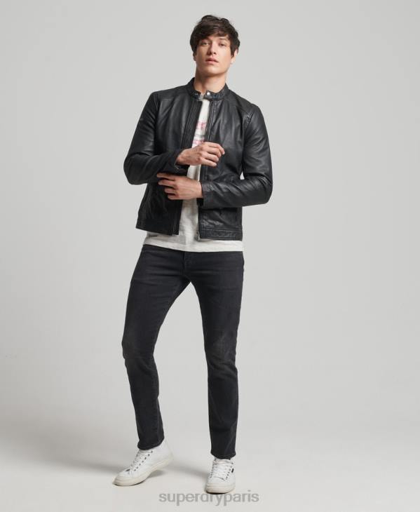Superdry Hommes blouson de course en cuir léger hero D64Z4607 vêtements noir