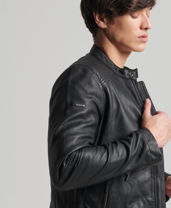 Superdry Hommes blouson de course en cuir léger hero D64Z4607 vêtements noir