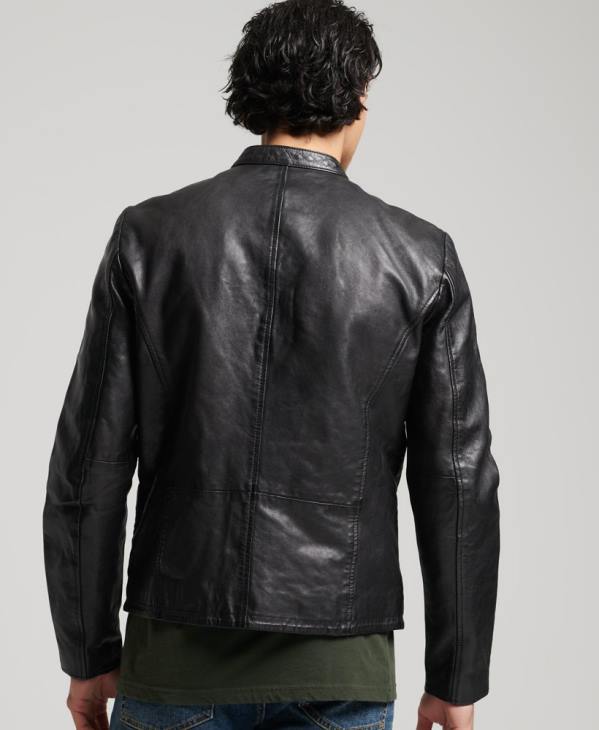 Superdry Hommes blouson de sport en cuir D64Z4783 vêtements noir