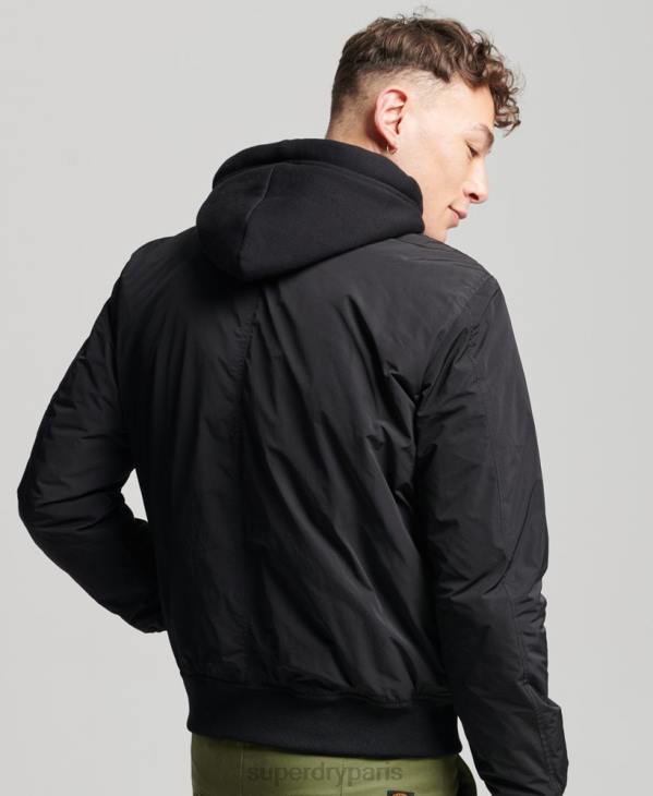 Superdry Hommes blouson de vol militaire D64Z1159 vêtements noir