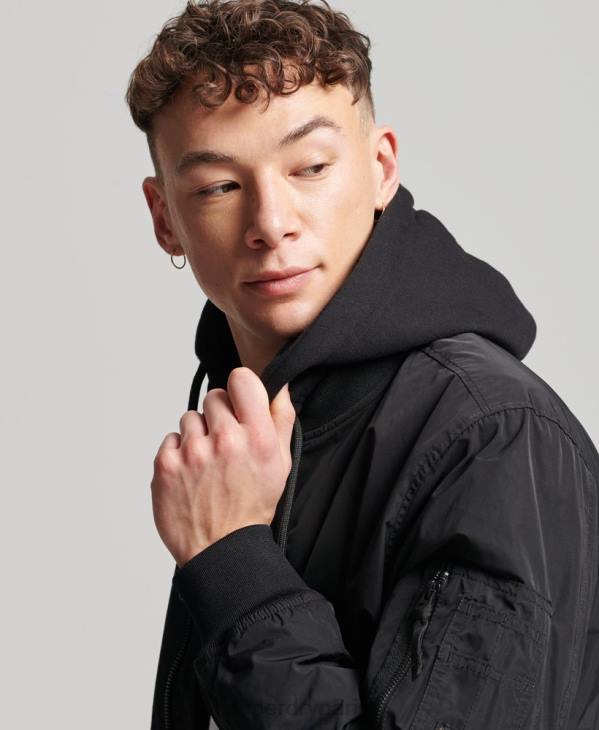 Superdry Hommes blouson de vol militaire D64Z1159 vêtements noir