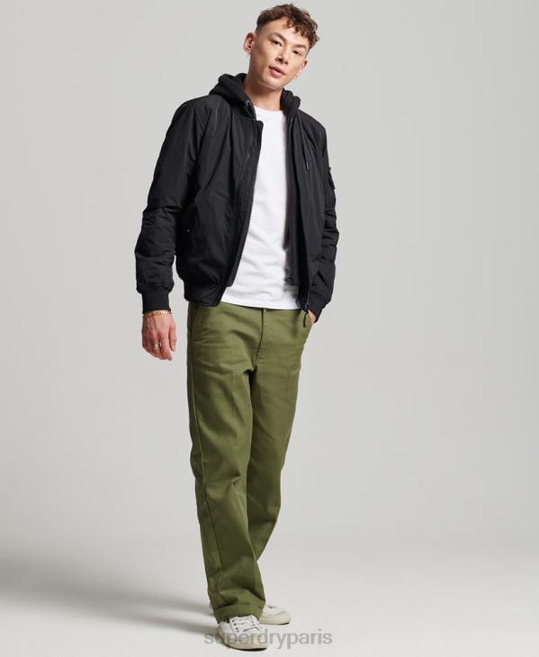 Superdry Hommes blouson de vol militaire D64Z1159 vêtements noir