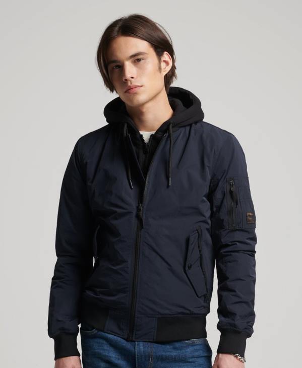 Superdry Hommes blouson de vol militaire D64Z4741 vêtements marine