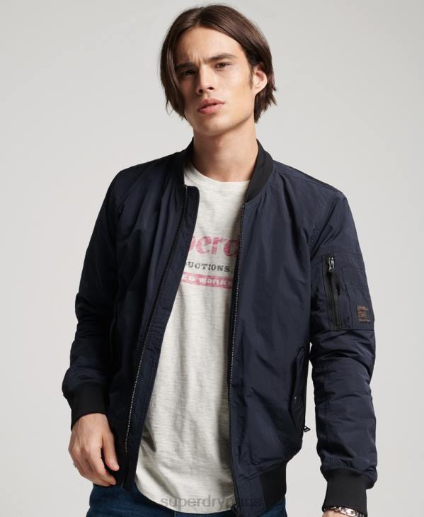 Superdry Hommes blouson de vol militaire D64Z4741 vêtements marine